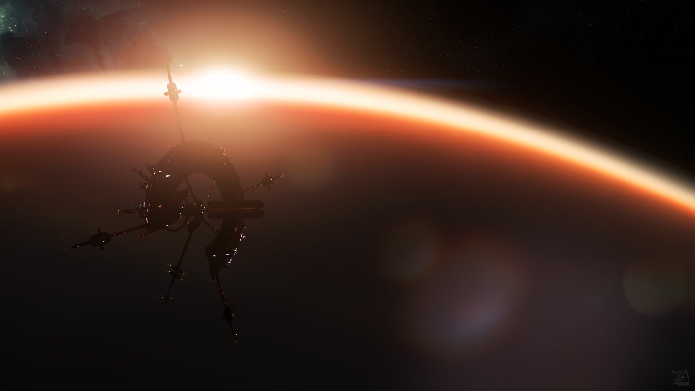 La estación orbital Everus Harbor, sobre Hurston