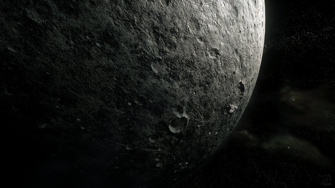 Primer plano de la luna Yela